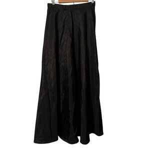 Allison Taylor Black Acetate Long Flowing Skirt Womens Size 12 skirt